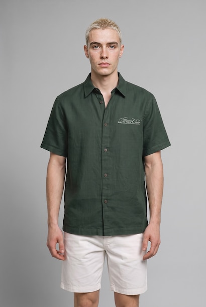 Boxy Fit Linen Blended Short Sleeve Shirt
