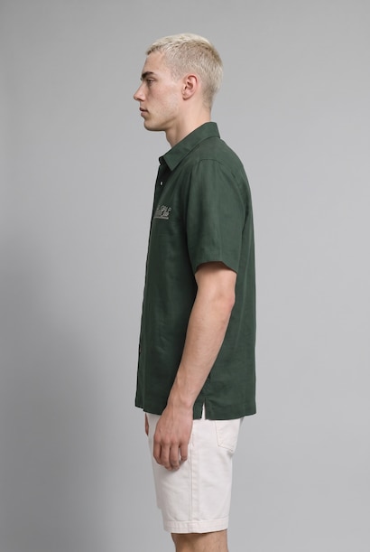 Boxy Fit Linen Blended Short Sleeve Shirt