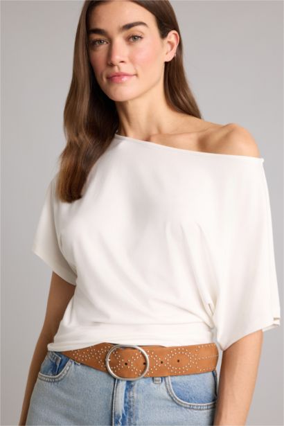 Slım Fıt Tek Omuzlu Tişört