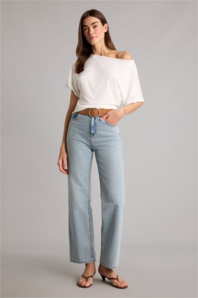 Slım Fıt Tek Omuzlu Tişört