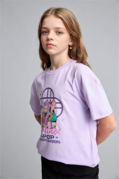 Girl 100% Cotton Kpop - Demon Hunters Relax Fit T-Shirt