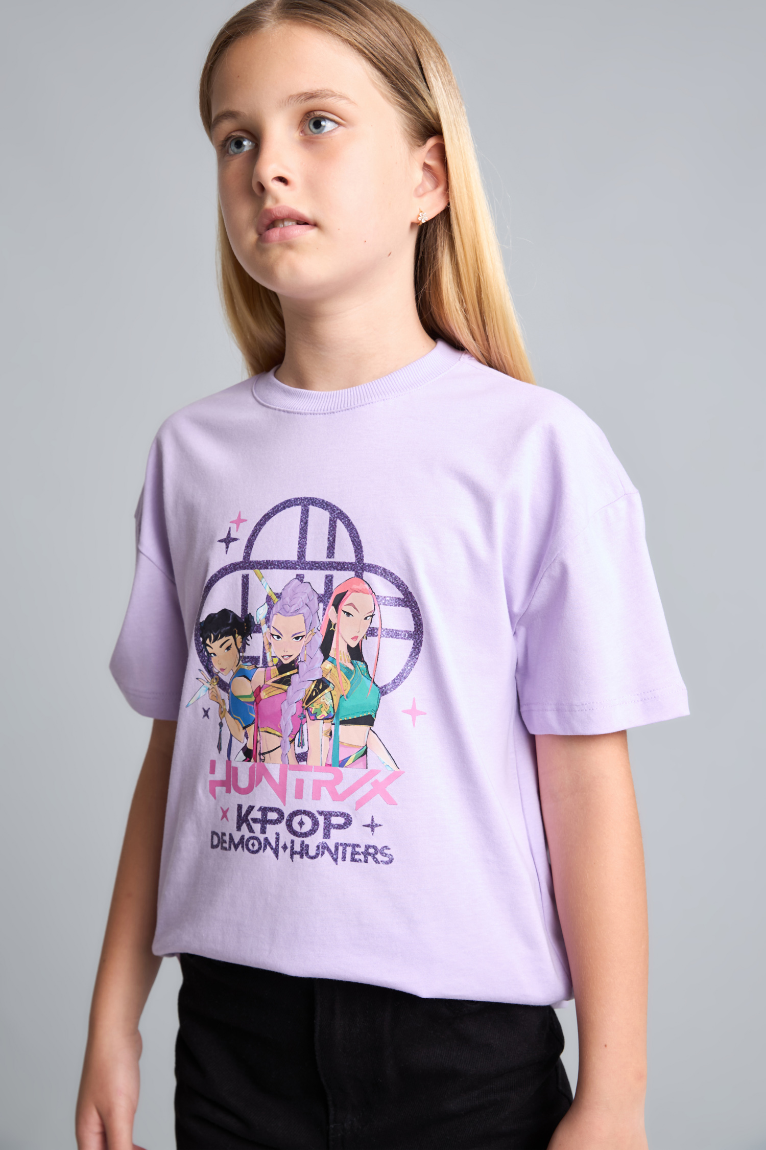 Girl 100% Cotton Kpop - Demon Hunters Relax Fit T-Shirt
