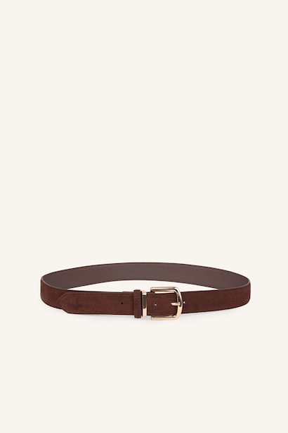 Woman Double Sided Clasp Faux Leather Jean Belt