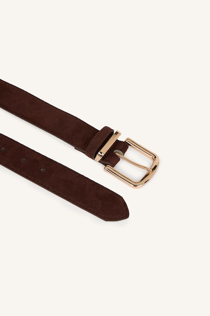 Woman Double Sided Clasp Faux Leather Jean Belt
