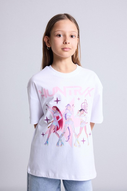 Girl Kpop - Demon Hunters Oversize Crew Neck Short Sleeve T-Shirt