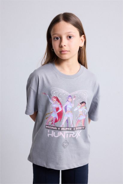Kpop - Demon Hunters Oversize Kısa kollu Tişört Kız Çocuk