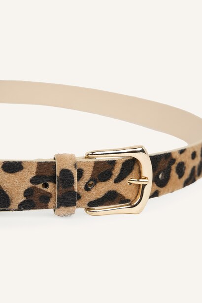 Woman Oval Buckle Faux Leather Jean Belt