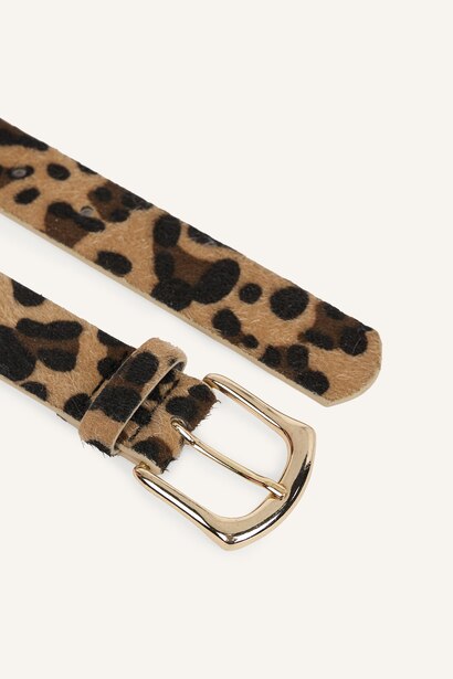 Woman Oval Buckle Faux Leather Jean Belt
