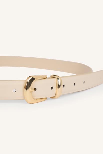 Woman Rectangle Clasp Faux Leather Jean Belt