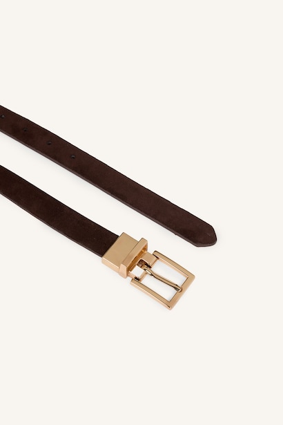 Woman Rectangle Clasp Faux Leather Jean Belt