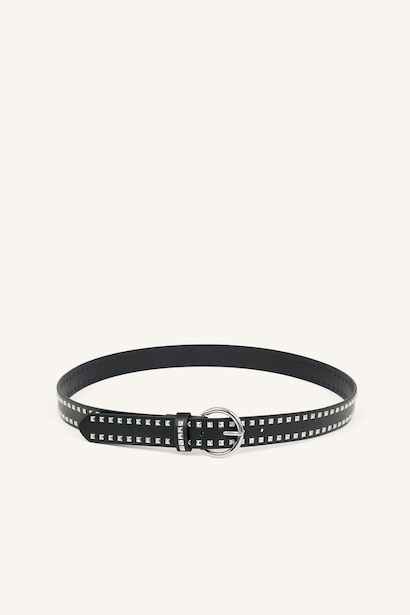 Woman Oval Buckle Faux Leather Jean Belt