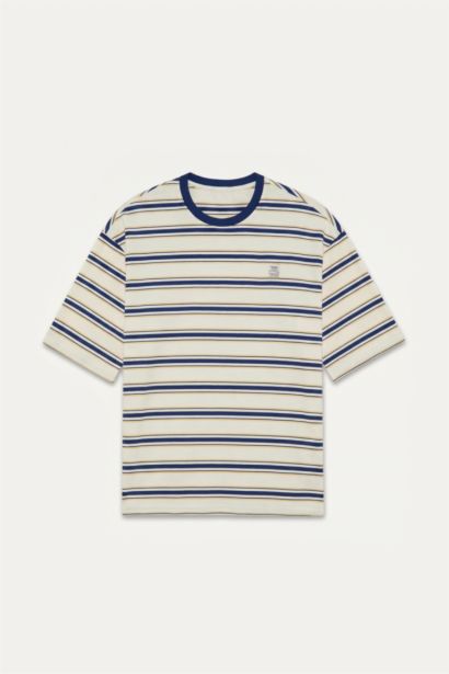 Boxy Fit Striped Short Sleeve T-Shirt