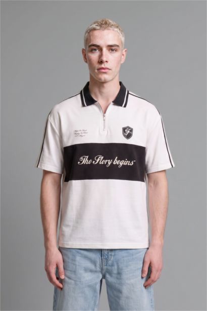 Boxy Fit Baskılı Polo Tişört