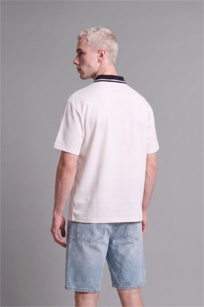 Boxy Fit Baskılı Polo Tişört