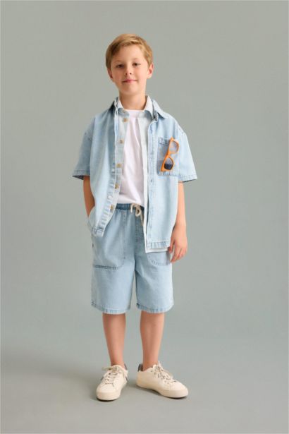 Boy Regular Fit Denim Short Sleeve Shirt