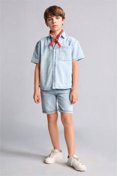 Boy Regular Fit Denim Short Sleeve Shirt