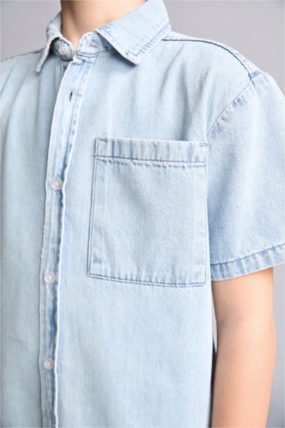 Regular Fit Denim Short Sleeve Shirt