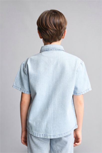 Regular Fit Denim Short Sleeve Shirt