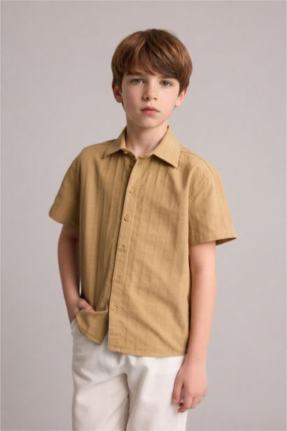 Boy Regular Fit Poplin Short Sleeve Shirt