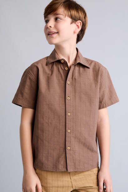 Boy Regular Fit Poplin Short Sleeve Shirt