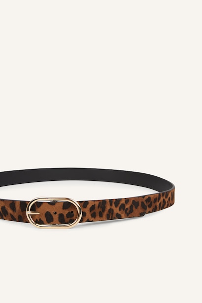 Woman Rectangular Buckle Faux Leather Belt