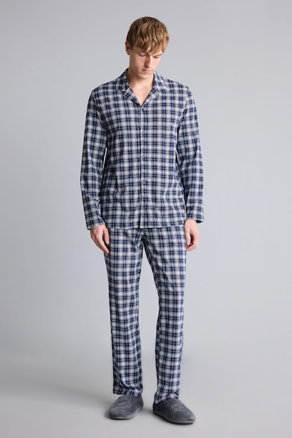 %100 Pamuk Regular Fit Ekose 2'li Pijama Takım