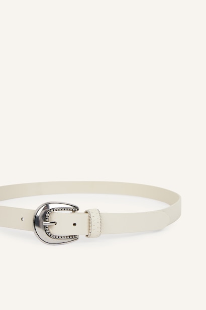 Woman Faux Leather 2 Piece Belt