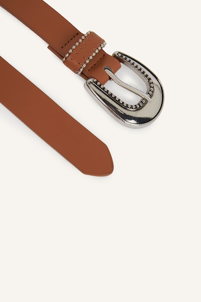 Woman Rectangle Clasp Faux Leather Dual Jean Belt