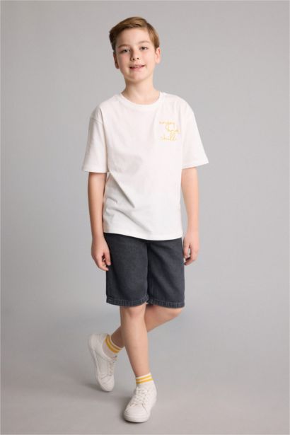 Regular Fit Slogan Short Sleeve T-Shirt