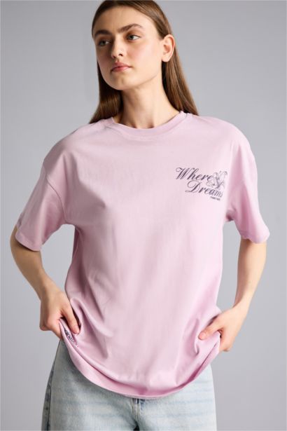 Oversize Kısa kollu Baskılı Tişört