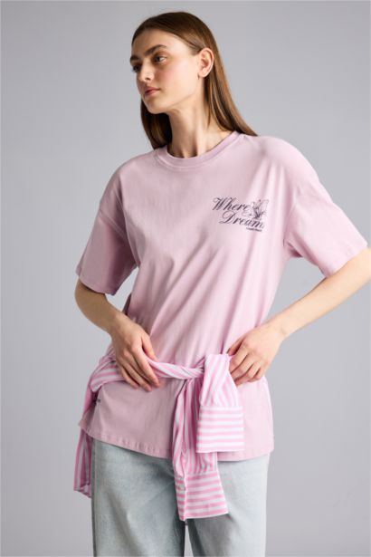 Oversize Kısa kollu Baskılı Tişört