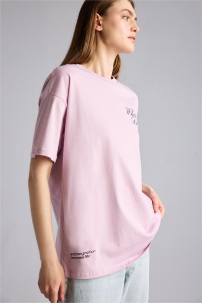 Oversize Kısa kollu Baskılı Tişört