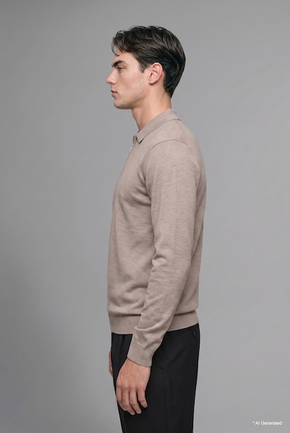 Fermuarlı Polo Yaka Basic Kazak