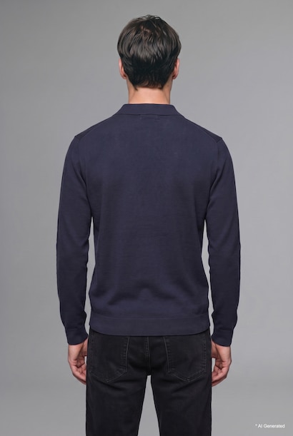 Fermuarlı Polo Yaka Basic Kazak