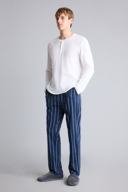 %100 Pamuk Regular Fit Çizgili 2'li Pijama Takımı