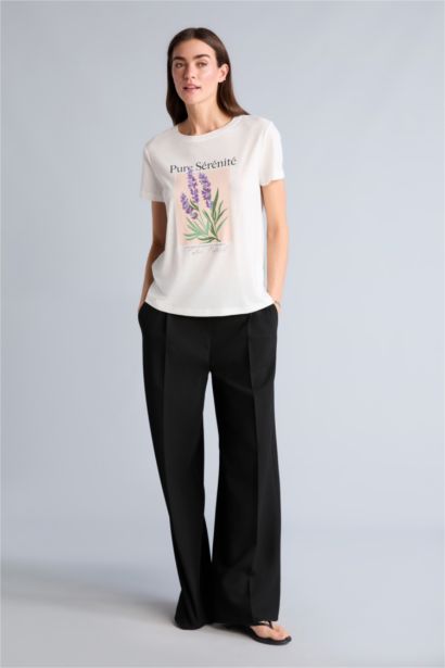 Regular Fit Çiçek desenli Tişört