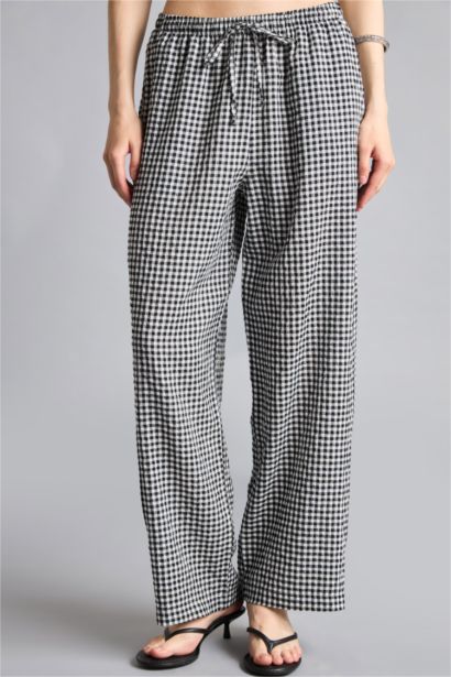 Straight Fit Beli Lastikli Modal Pantolon