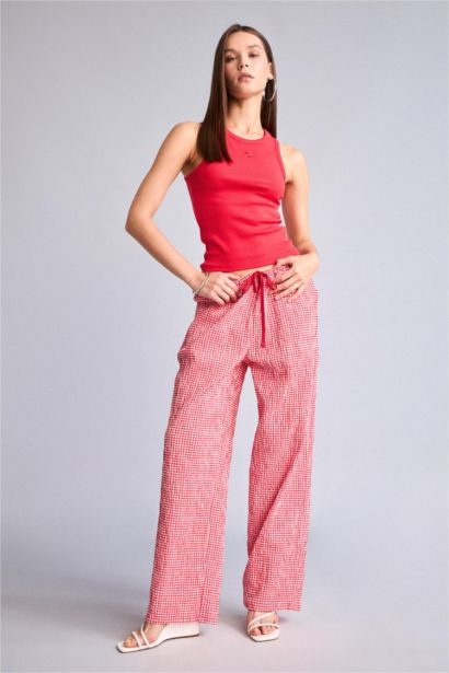 Elastic Band Wide Leg Trousers