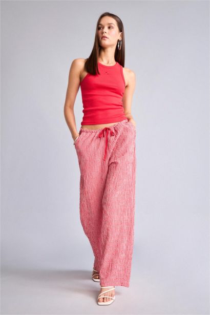 Elastic Band Wide Leg Trousers