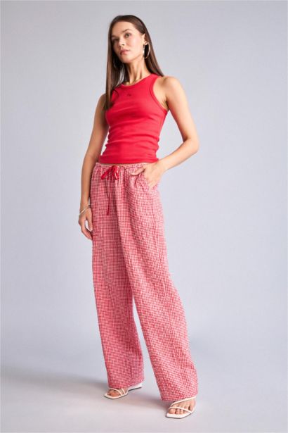 Elastic Band Wide Leg Trousers