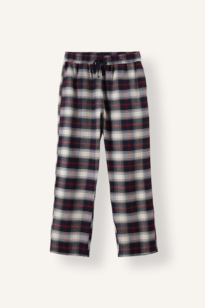 Regular Fit Ekoseli Beli Bağcıklı Pijama Altı