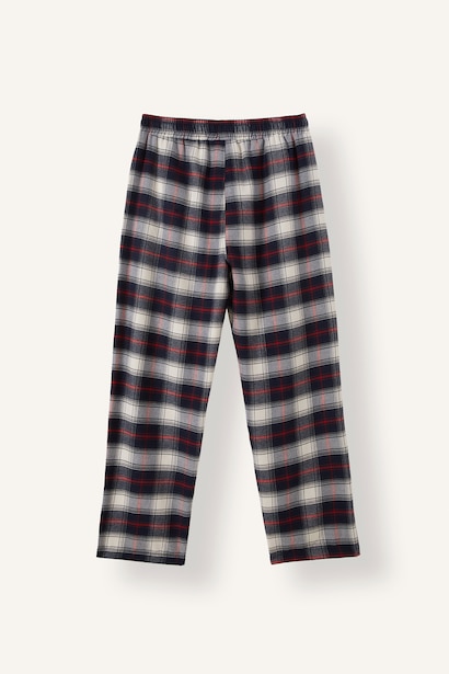 Regular Fit Ekoseli Beli Bağcıklı Pijama Altı
