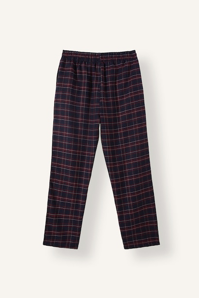 Regular Fit Ekoseli Beli Bağcıklı Pijama Altı