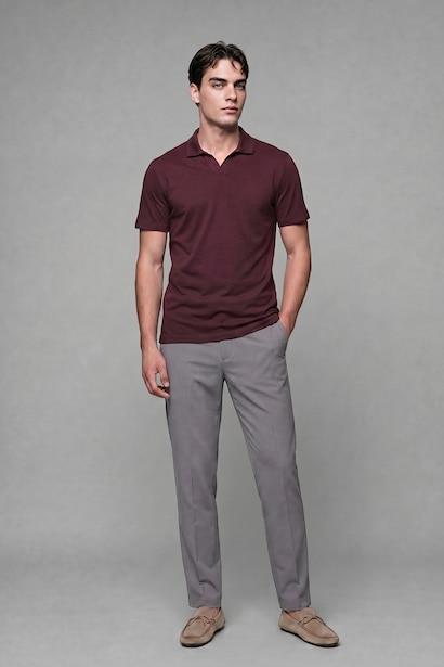 Regular Fit Short Sleeve 100% Cotton Polo T-Shirt
