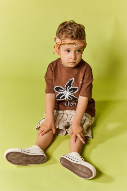 Baby Boy Embroidered T-Shirt Striped Shorts 2 Piece Set