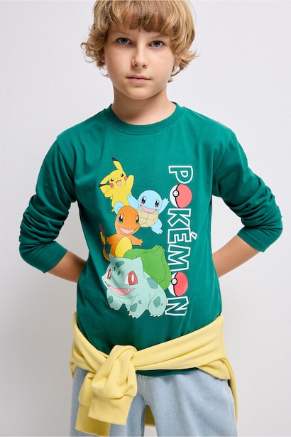 Pokémon Lisanslı Oversize Uzun Kollu Tişört Erkek Çocuk