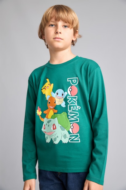 Pokémon Lisanslı Oversize Uzun Kollu Tişört Erkek Çocuk