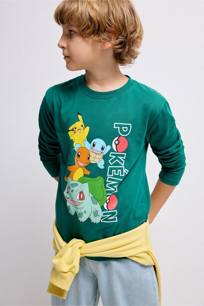 Pokémon Lisanslı Oversize Uzun Kollu Tişört Erkek Çocuk