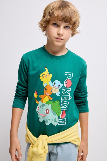 Pokémon Lisanslı Oversize Uzun Kollu Tişört Erkek Çocuk