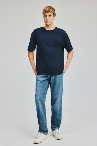 %100 Pamuk Straight Fit Jean Pantolon